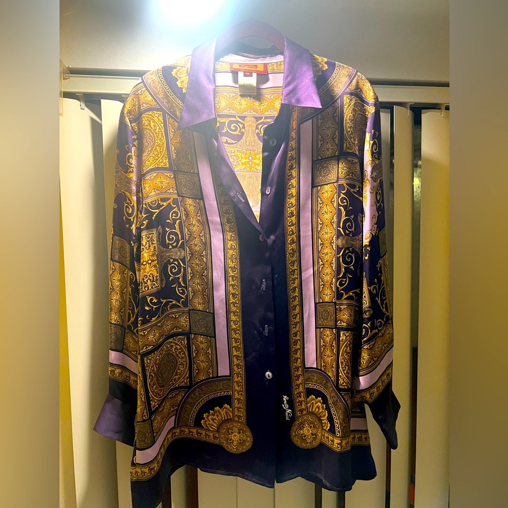 Vintage Renato Nucci silk long sleeve button down shirt